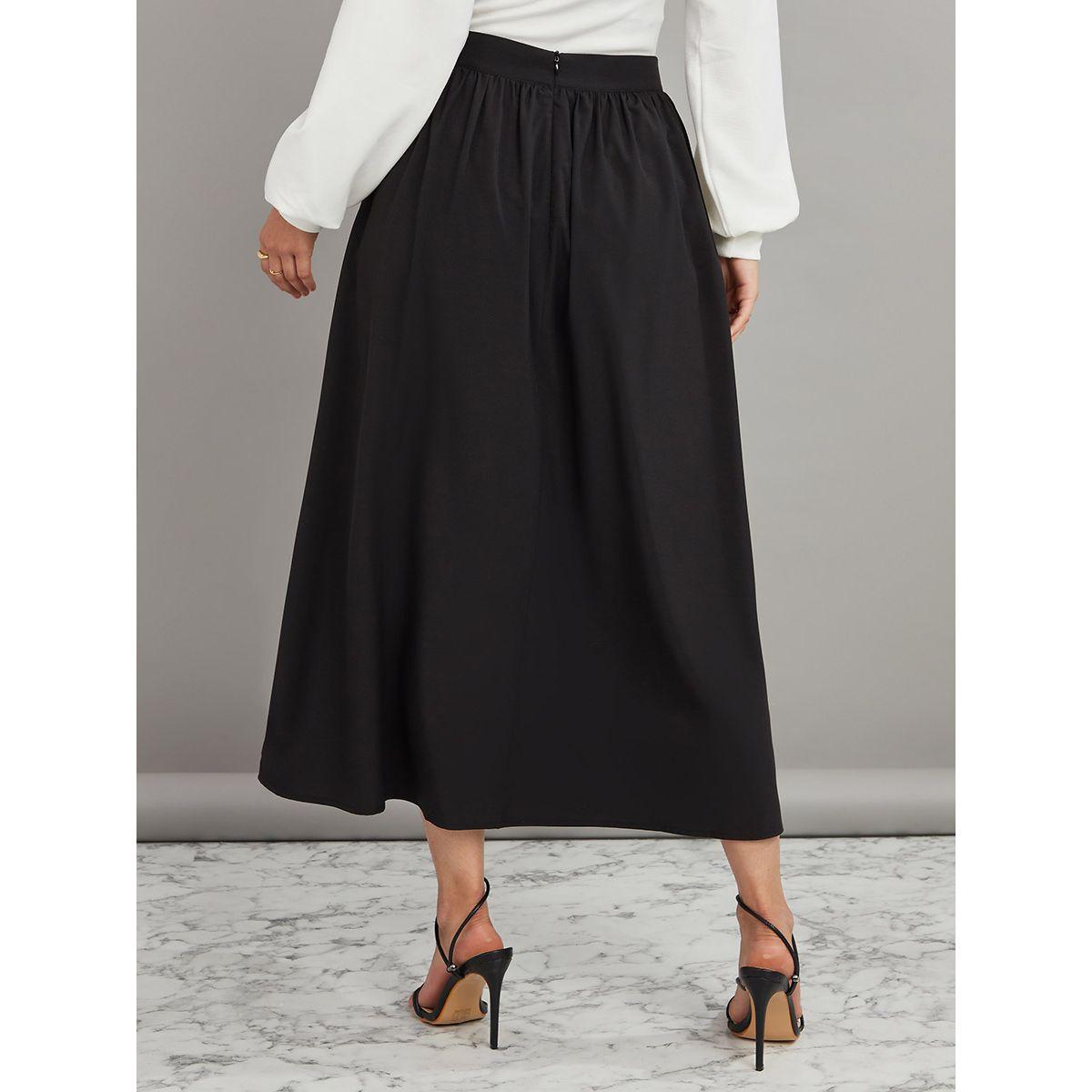 Styli Woven Maxi Skirt with Wide Waistband Detail-women-clothing-bottoms-skirts-image-4