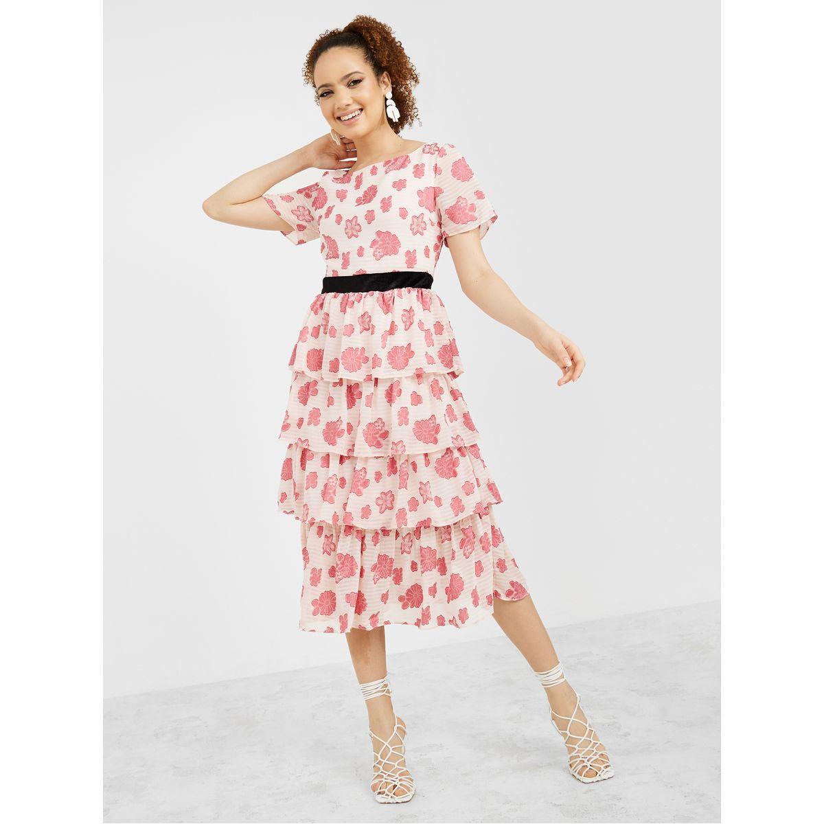 فستان ميدي باكمام قصيرة-women-clothing-dresses-image-2