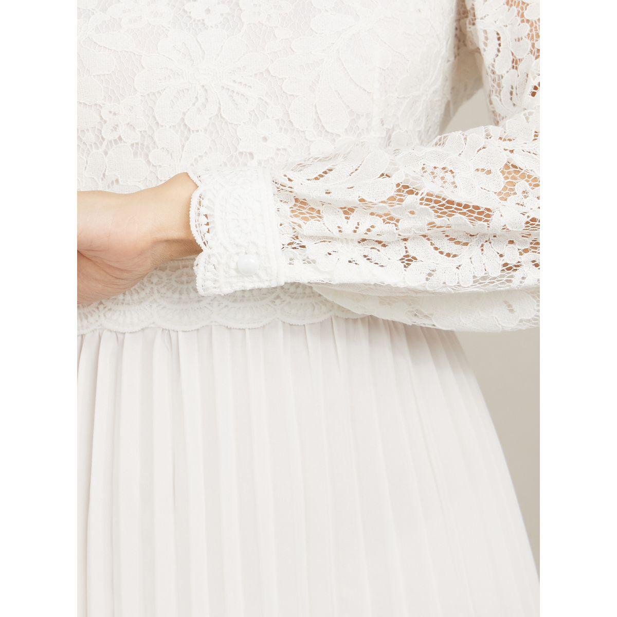 Styli Premium Lace Pleated Fit and Flare Midi Dress-women-clothing-dresses-image-3