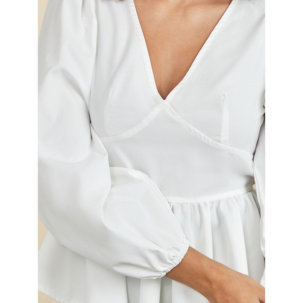 بلوزة بيبلوم باكمام بالون من ستايلي-women-clothing-shirtsandblouses-blouses-image-3