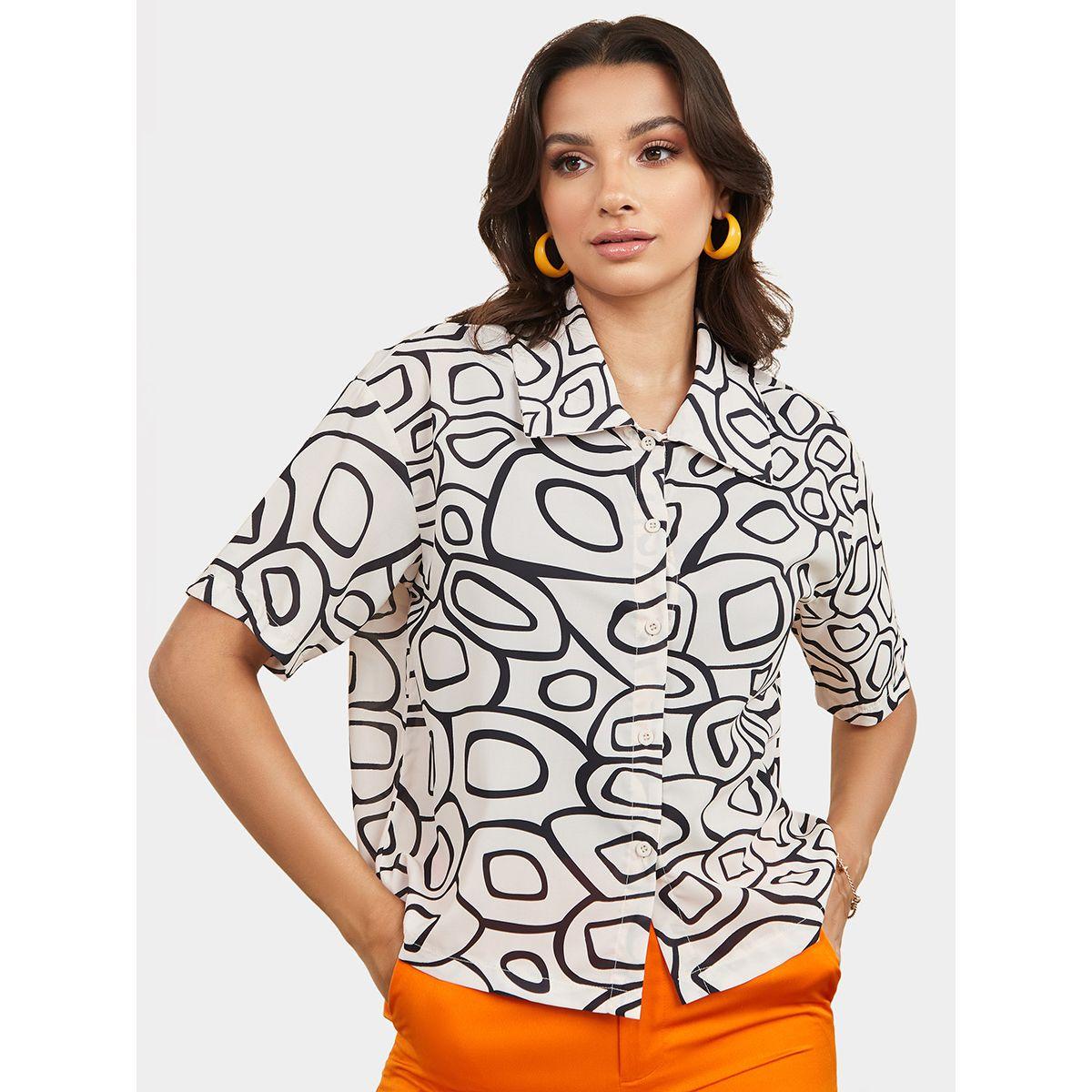 بلوزة كاجوال باكمام قصيرة من ستايلي-women-clothing-shirtsandblouses-shirts-image-4