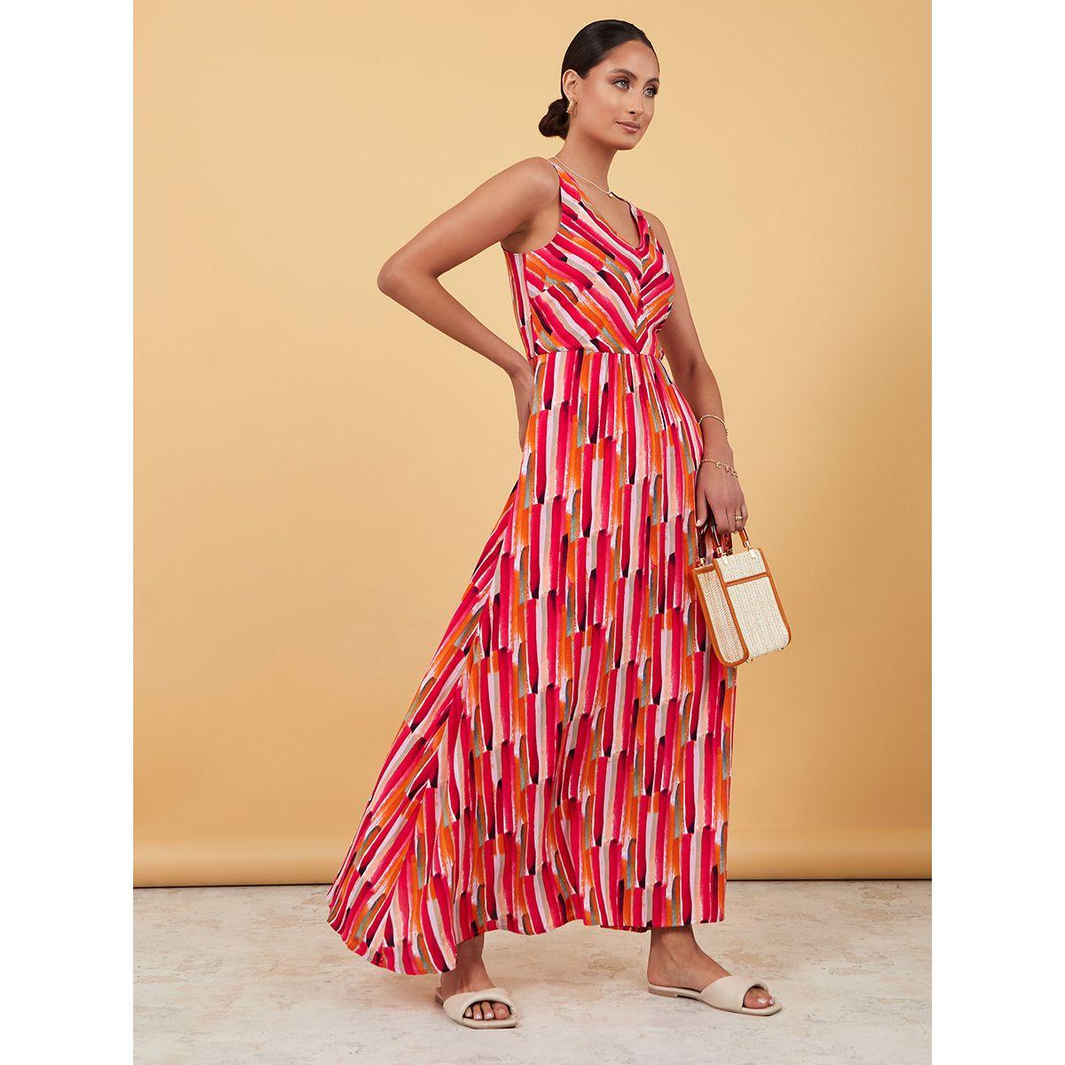 Styli Sleeveless Multi Striped A-Line Maxi Dress-women-clothing-dresses-image-1