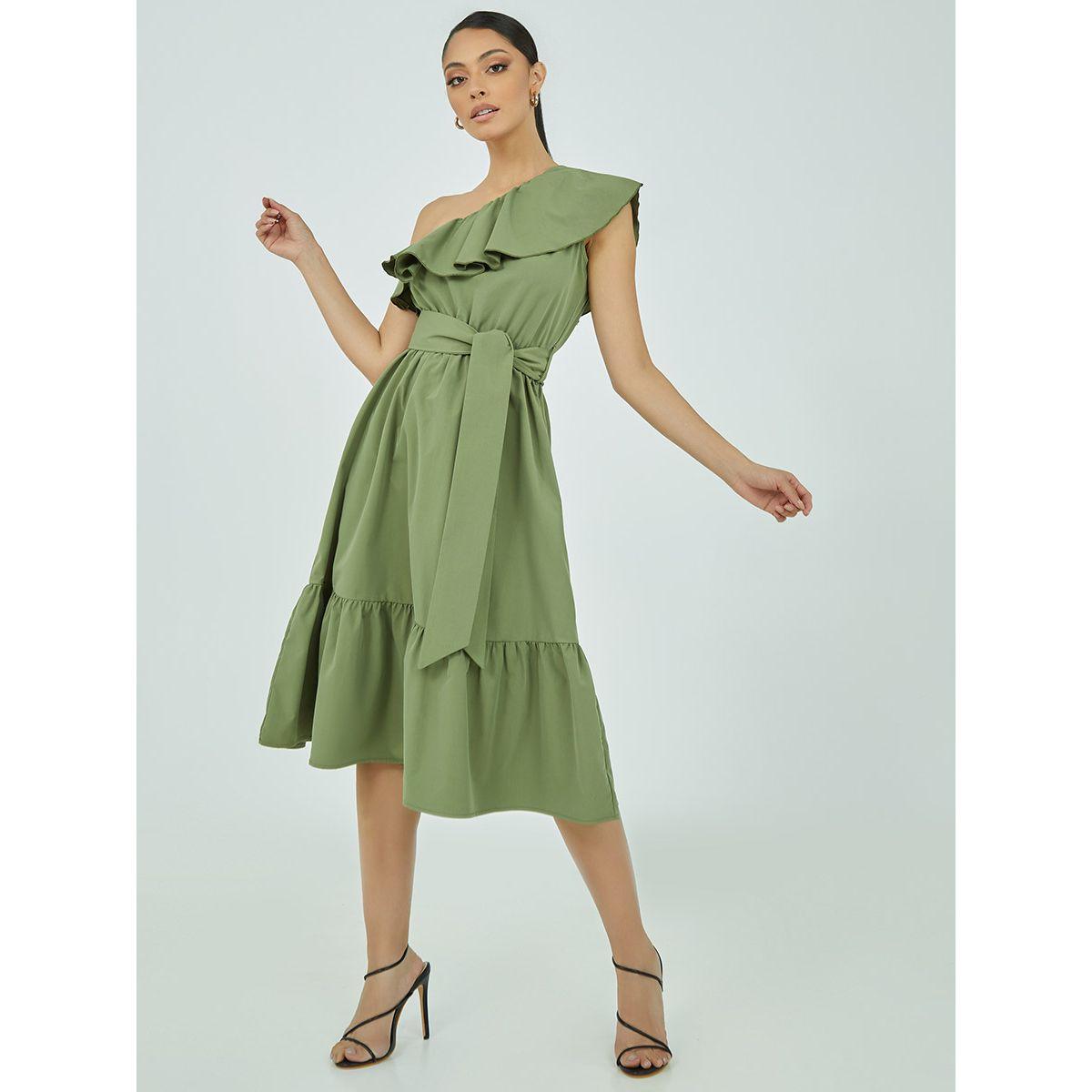 فستان ميدي بكتف واحد من ستايلي-women-clothing-dresses-image-2