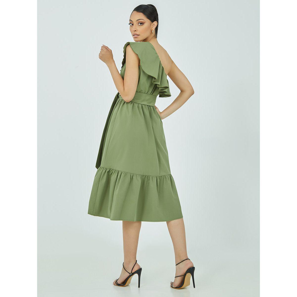 فستان ميدي بكتف واحد من ستايلي-women-clothing-dresses-image-4