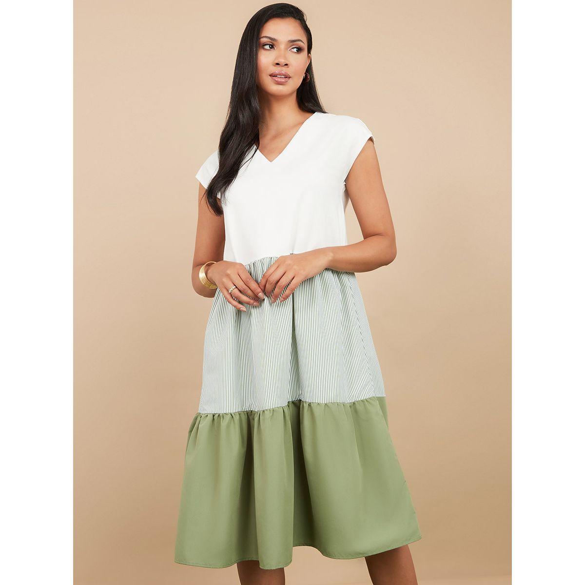 فستان ميدي باكمام كاب من ستايلي-women-clothing-dresses-image-1