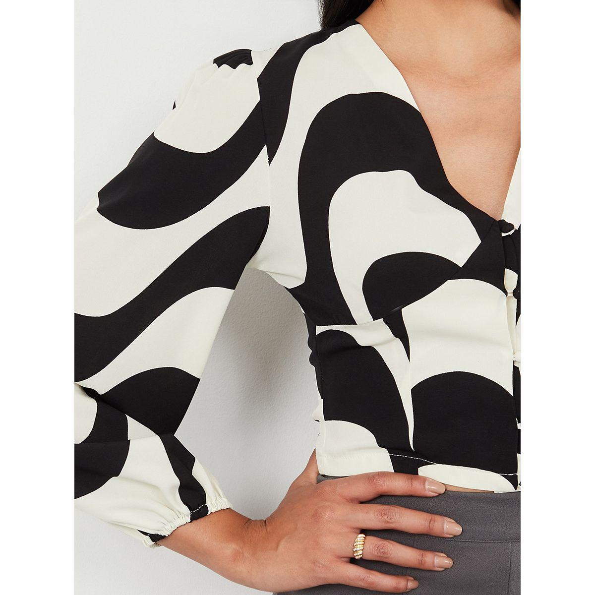 بلوزة مونوكروم باكمام طويلة من ستايلي-women-clothing-shirtsandblouses-blouses-image-3