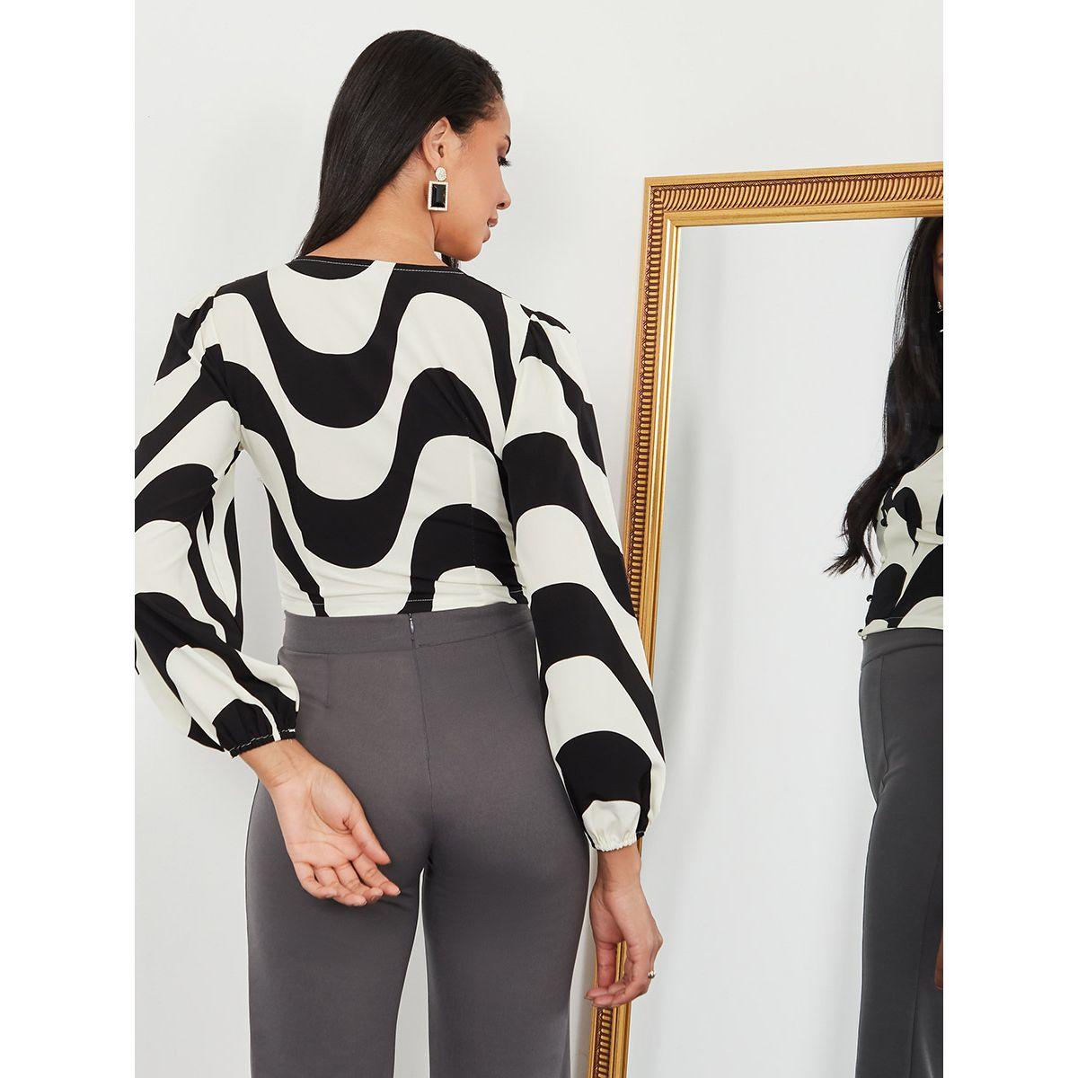 بلوزة مونوكروم باكمام طويلة من ستايلي-women-clothing-shirtsandblouses-blouses-image-4