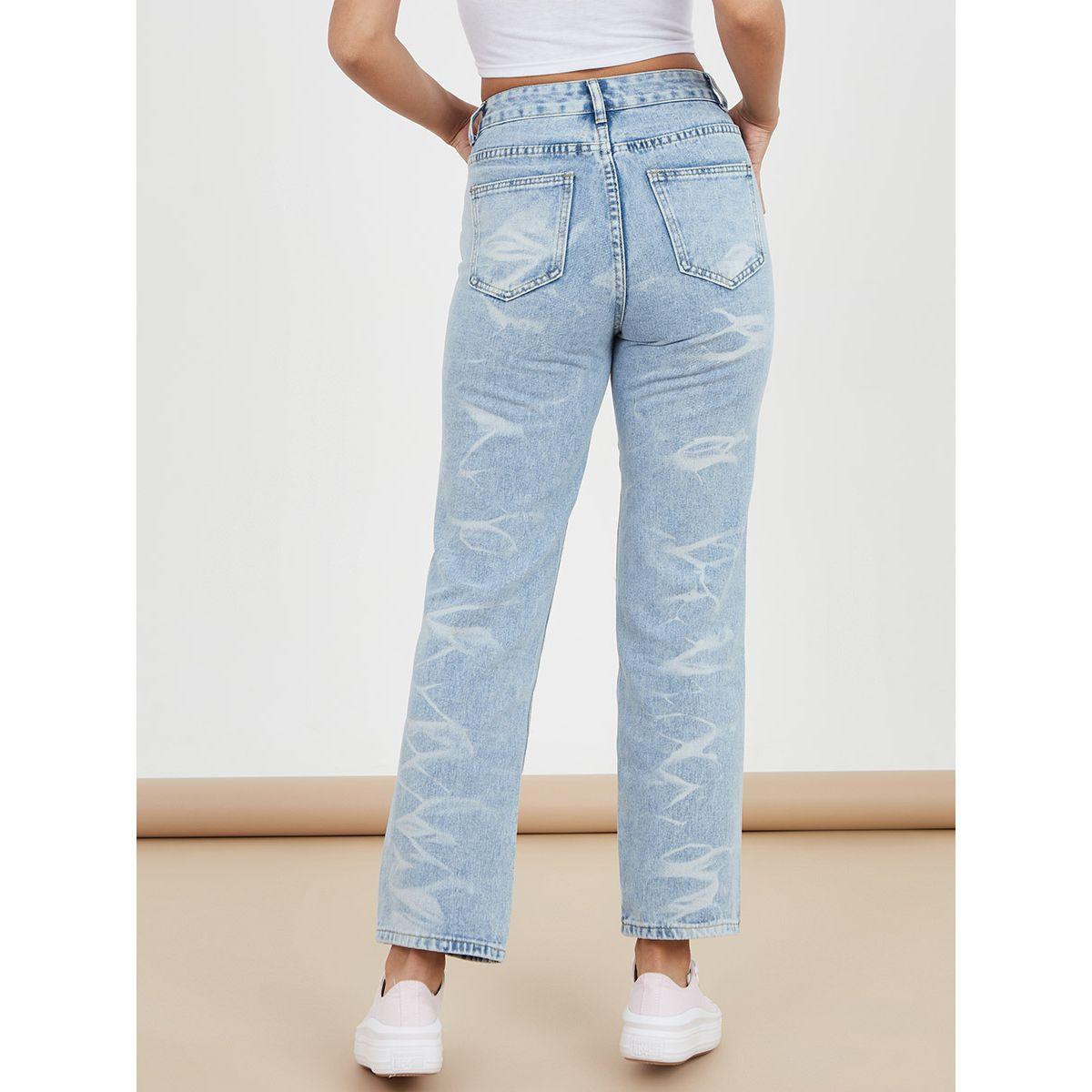 Styli Abstract Print High Rise Flared Leg Jeans-women-clothing-bottoms-jeans-image-4