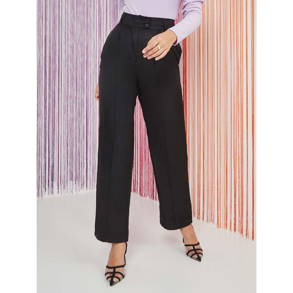 بنطال كاجوال بخصر عالي من ستايلي-women-clothing-bottoms-trousers-image-1