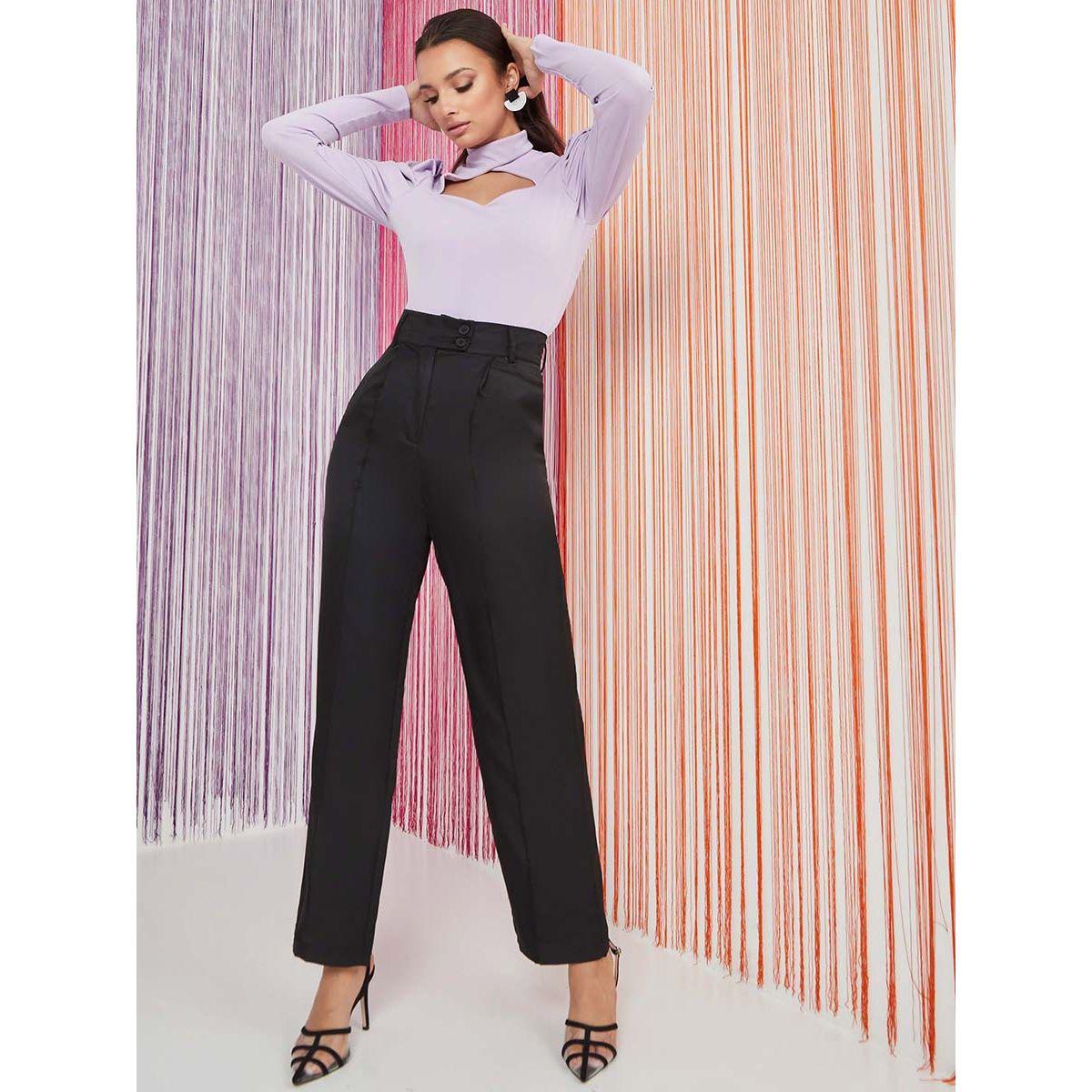 بنطال كاجوال بخصر عالي من ستايلي-women-clothing-bottoms-trousers-image-2