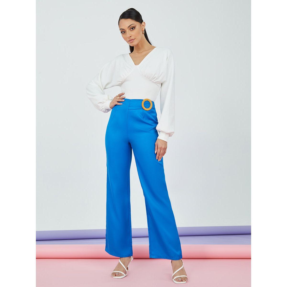 Styli Ring Detail Wide Leg Trouser-women-clothing-bottoms-trousers-image-1