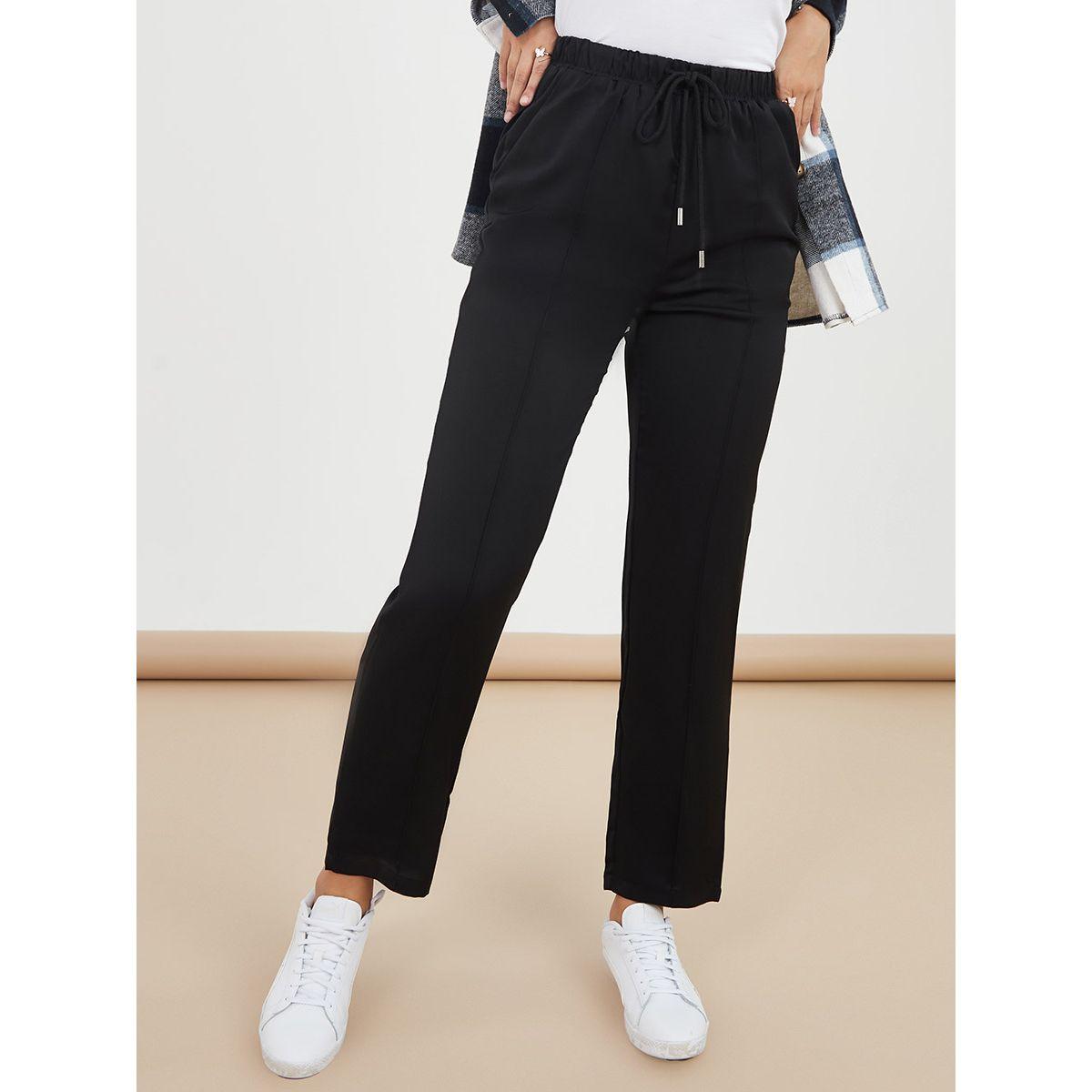 Styli Pintuck Drawstring Waistband Trouser-women-clothing-bottoms-trousers-image-1