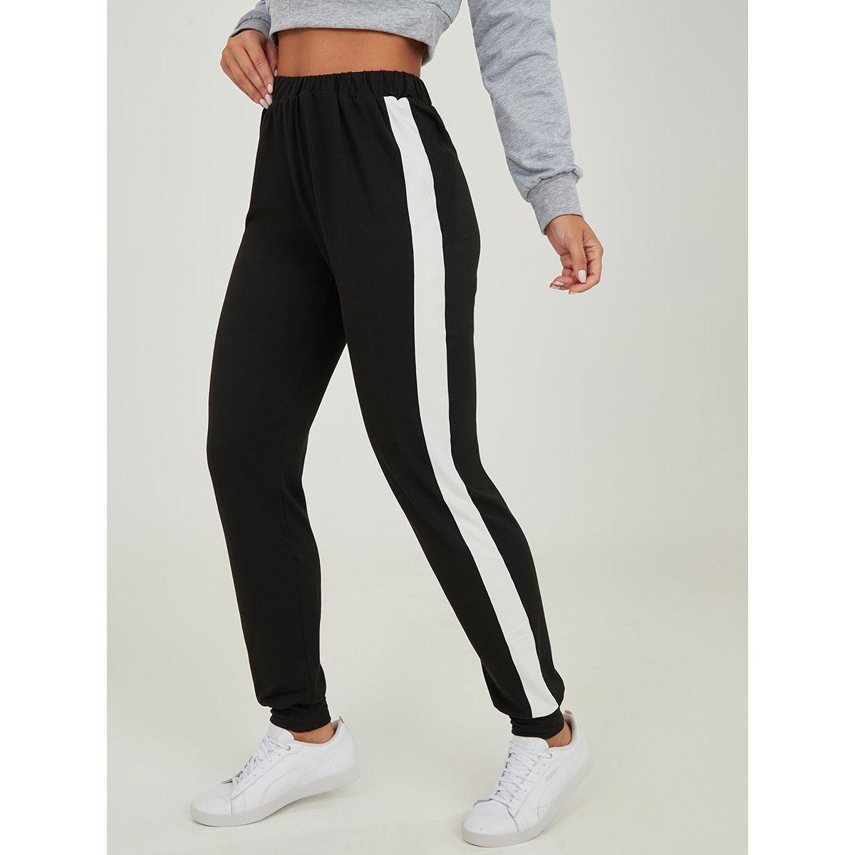 Styli Side Stripe Cuffed Jogger-women-clothing-bottoms-joggers-image-1
