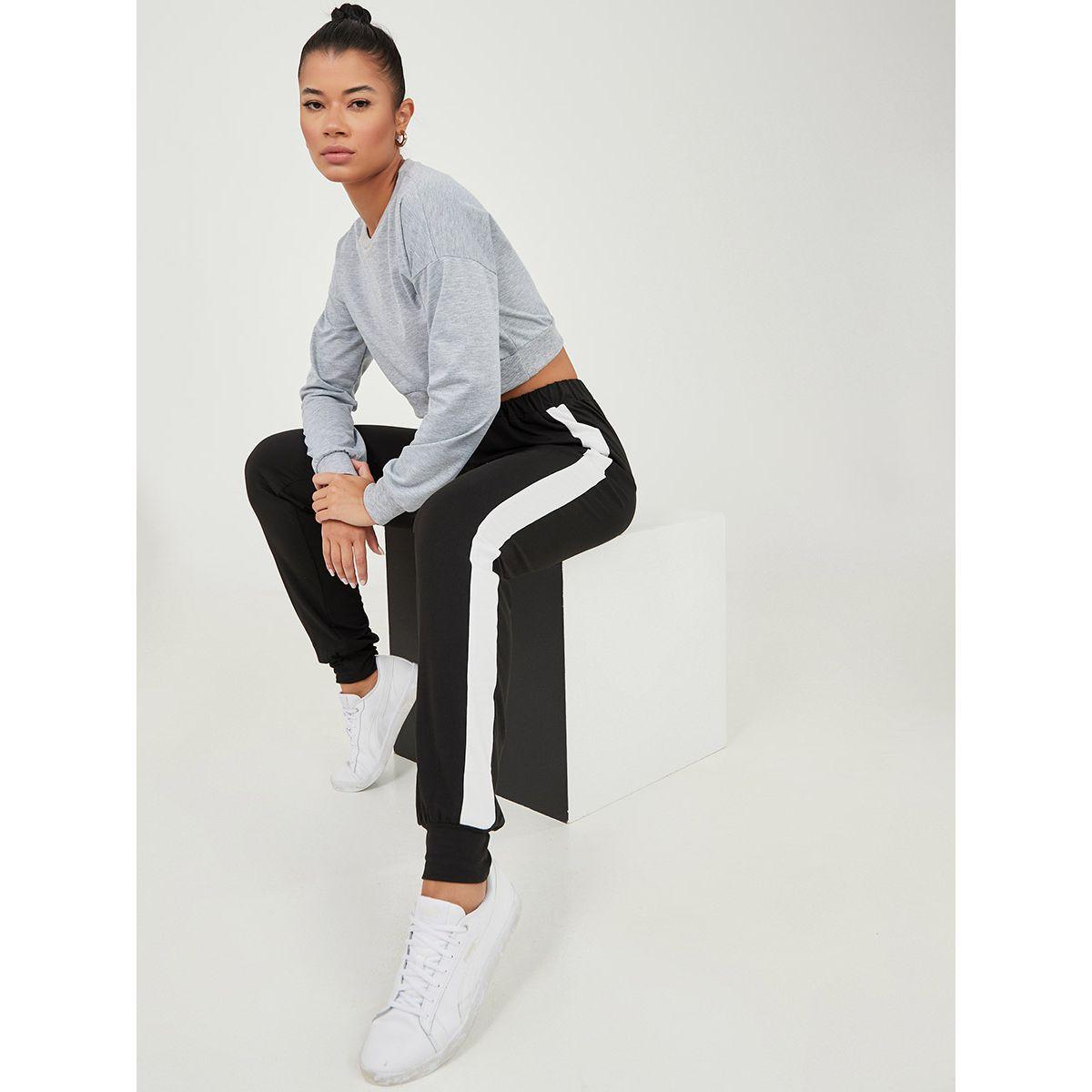 Styli Side Stripe Cuffed Jogger-women-clothing-bottoms-joggers-image-2