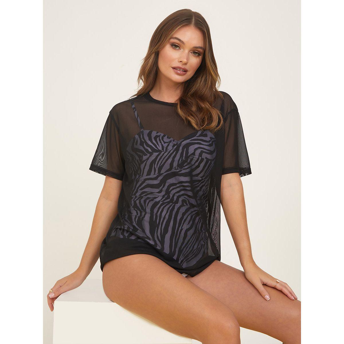 Oversized mesh discount t shirt dress