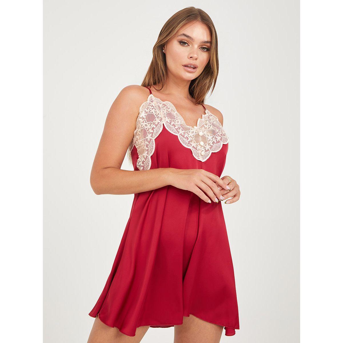 قميص نوم بتداخلات دانتيل-women-clothing-lingerie-babydollsandbodysuits-image-1