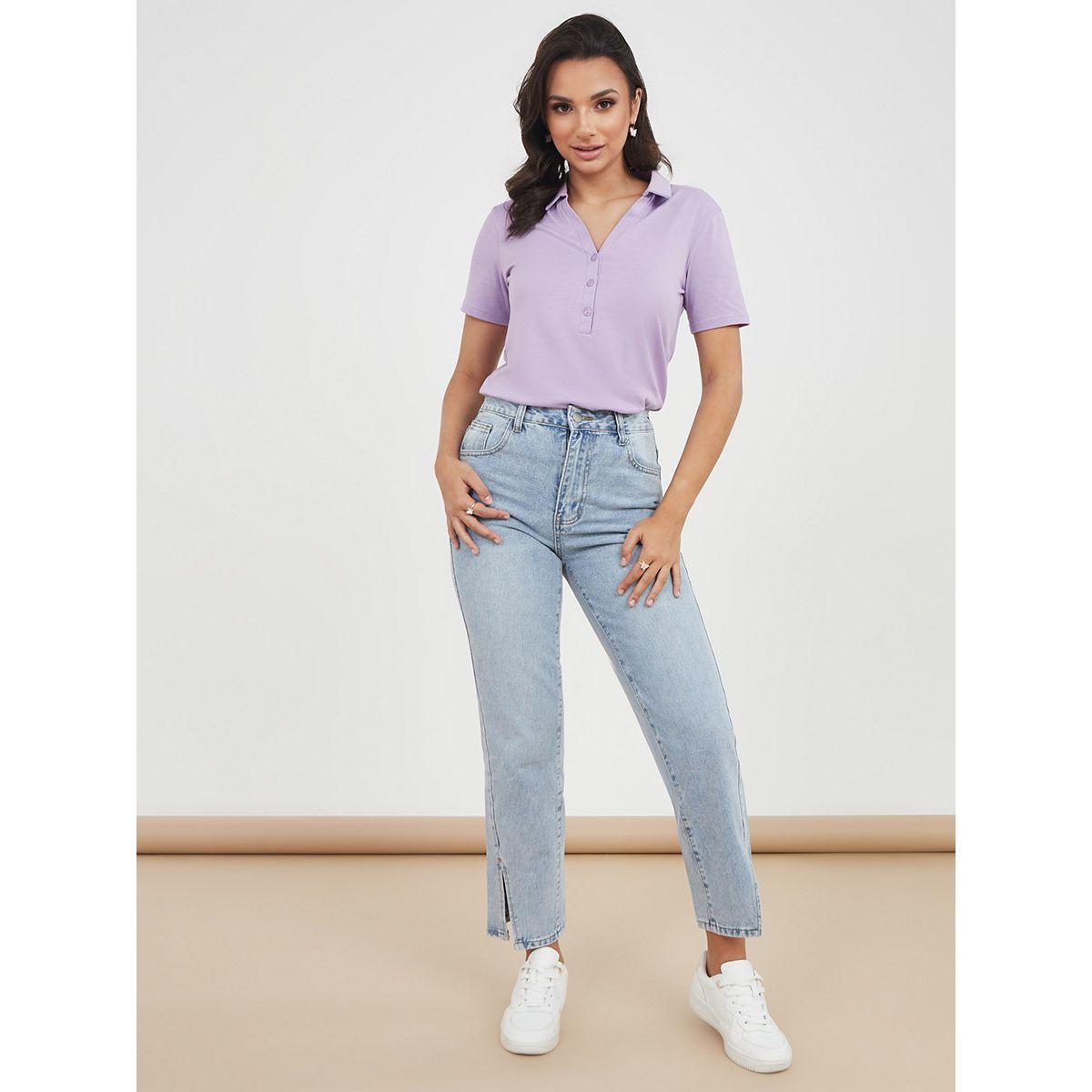 Styli High Rise Wide Leg Jeans with Slit Hem-women-clothing-bottoms-jeans-image-2