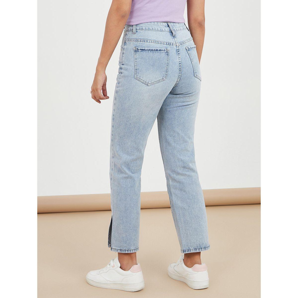 Styli High Rise Wide Leg Jeans with Slit Hem-women-clothing-bottoms-jeans-image-3