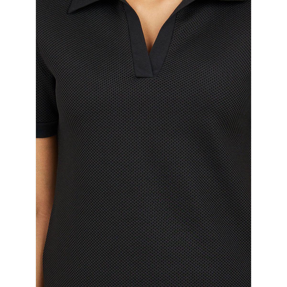 Styli Regular Fit Textured Knit Polo T-Shirt-women-clothing-tshirts-image-3