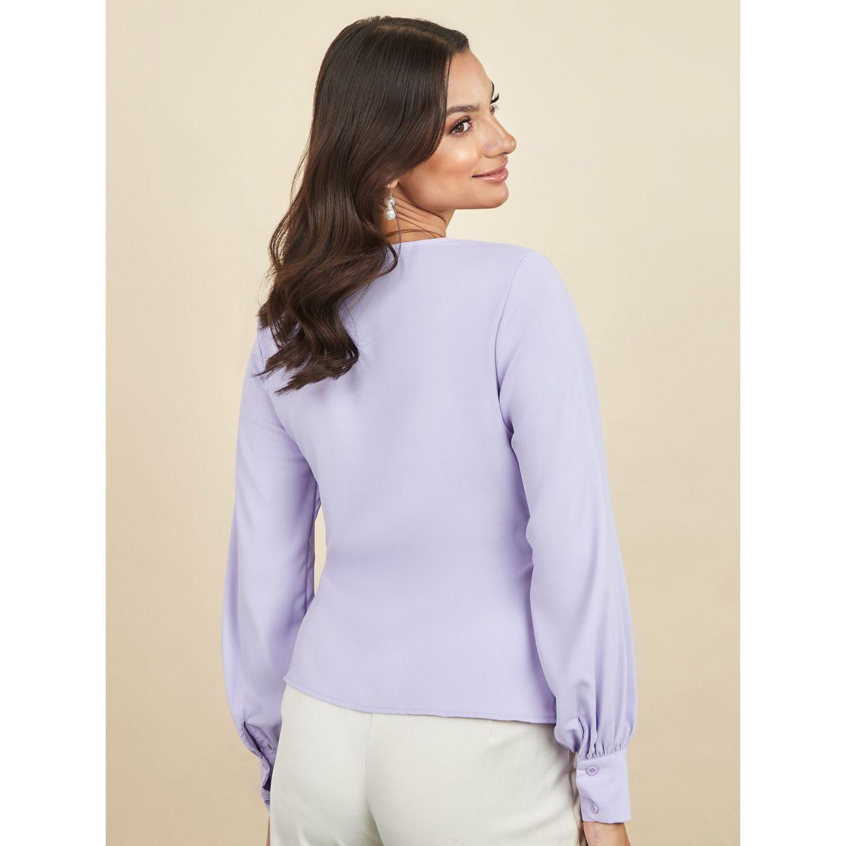 بلوزة بنمط لف واكمام طويلة من ستايلي-women-clothing-shirtsandblouses-blouses-image-5