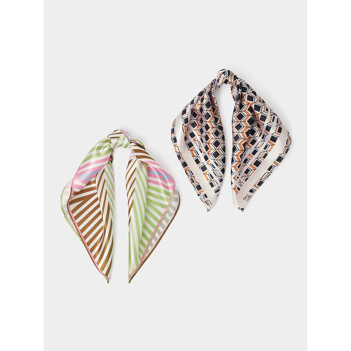 Styli Set of 2 - Geometric Pattern Scarf-women-winterwear-scarves-image-1