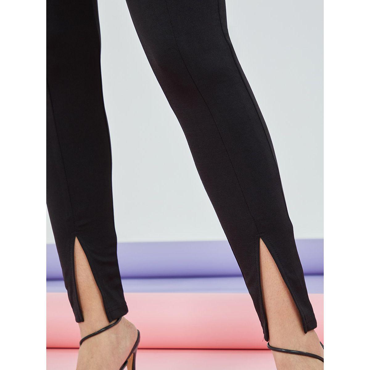 Styli Split Cuff Elastic High Waist Leggings-women-clothing-leggings-image-3