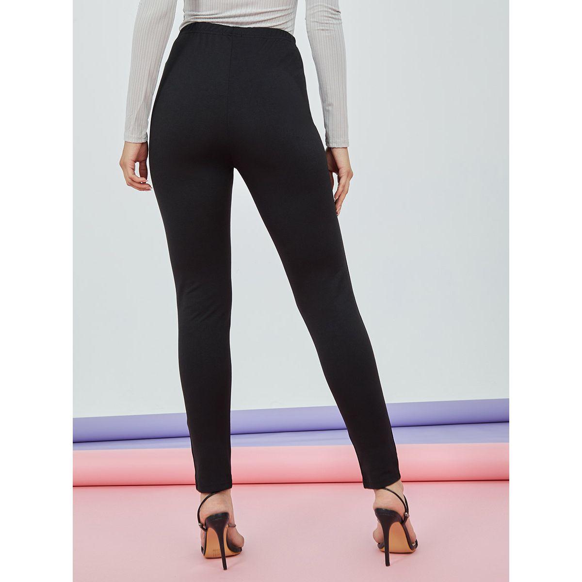 Styli Split Cuff Elastic High Waist Leggings-women-clothing-leggings-image-4