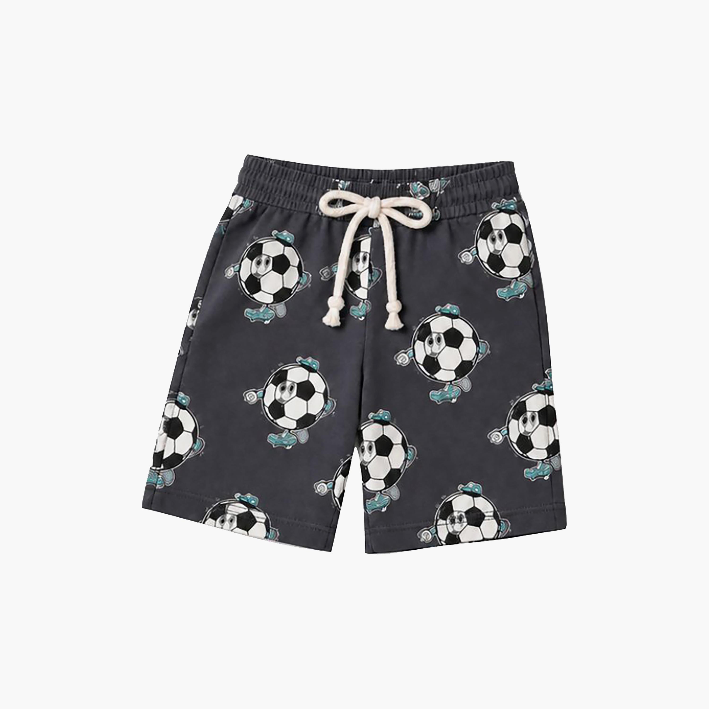 Babyqlo Football Print Short Sleeves T-Shirt & Shorts Co-ord Set-boys-clothing-setsandcoords-image-8