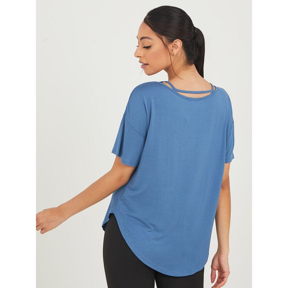 Styli Jersey Multi Strap Neck and Shoulder Detail Curved Hem Yoga Top-sports-women-clothing-tshirtsandvests-image-4