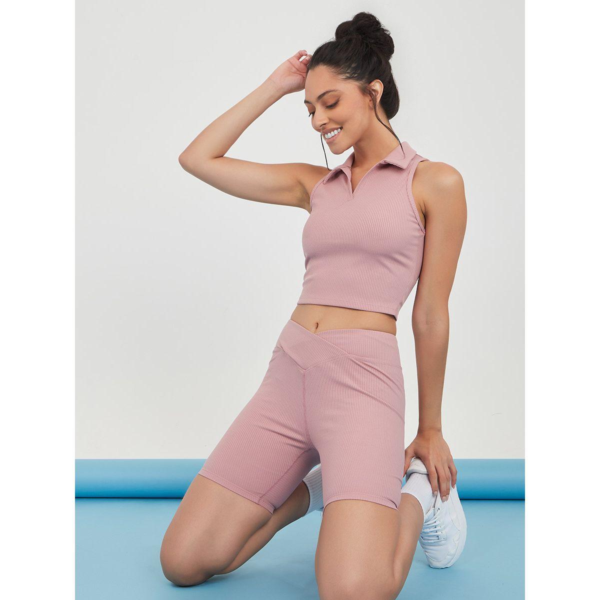طقم رياضي من ( بلوزة قصيرة + شورت ) من ستايلي-women-clothing-sportswearandactivewear-trackpantsandtracksuits-image-1