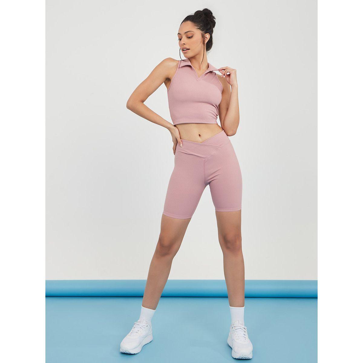 طقم رياضي من ( بلوزة قصيرة + شورت ) من ستايلي-women-clothing-sportswearandactivewear-trackpantsandtracksuits-image-2