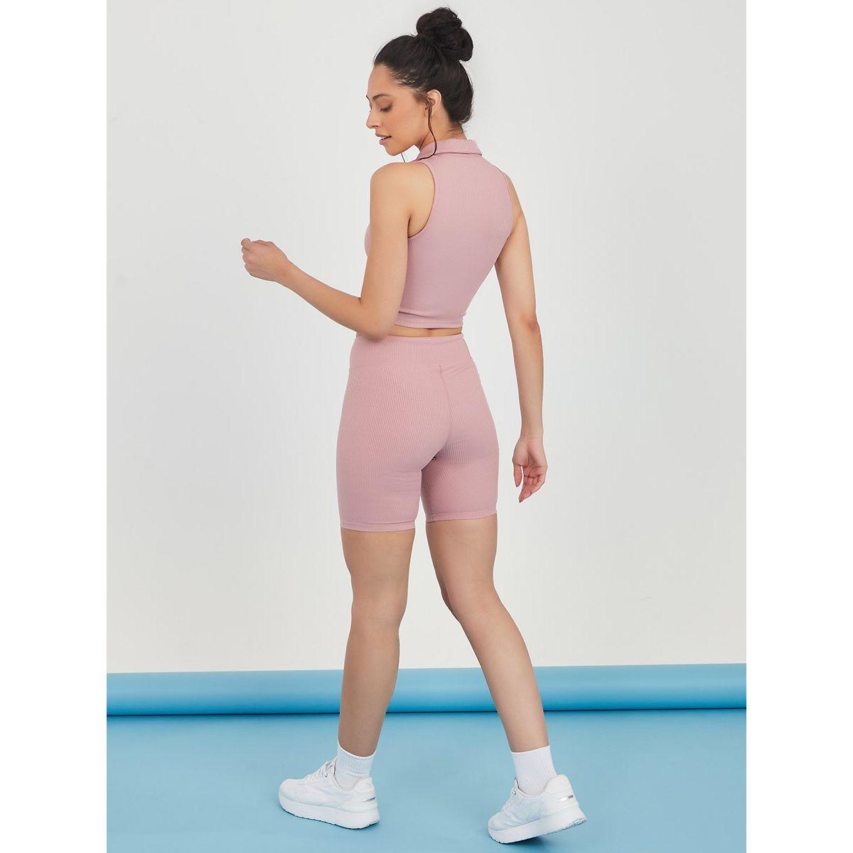 طقم رياضي من ( بلوزة قصيرة + شورت ) من ستايلي-women-clothing-sportswearandactivewear-trackpantsandtracksuits-image-6