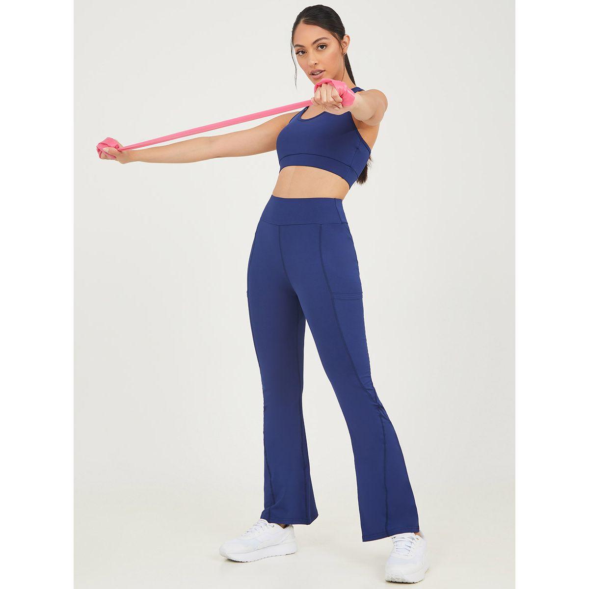 Styli Tri Strap Back Detail Sports Bra and Active Flared Leggings Set-sports-women-clothing-trackpantsandtracksuits-image-1