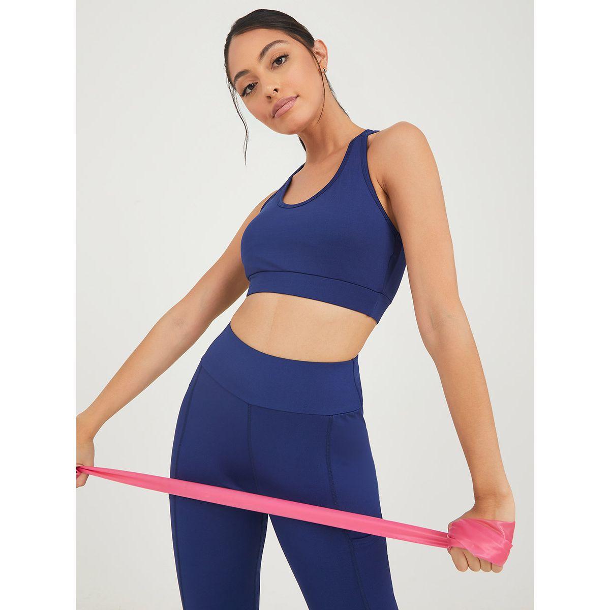Styli Tri Strap Back Detail Sports Bra and Active Flared Leggings Set-sports-women-clothing-trackpantsandtracksuits-image-2