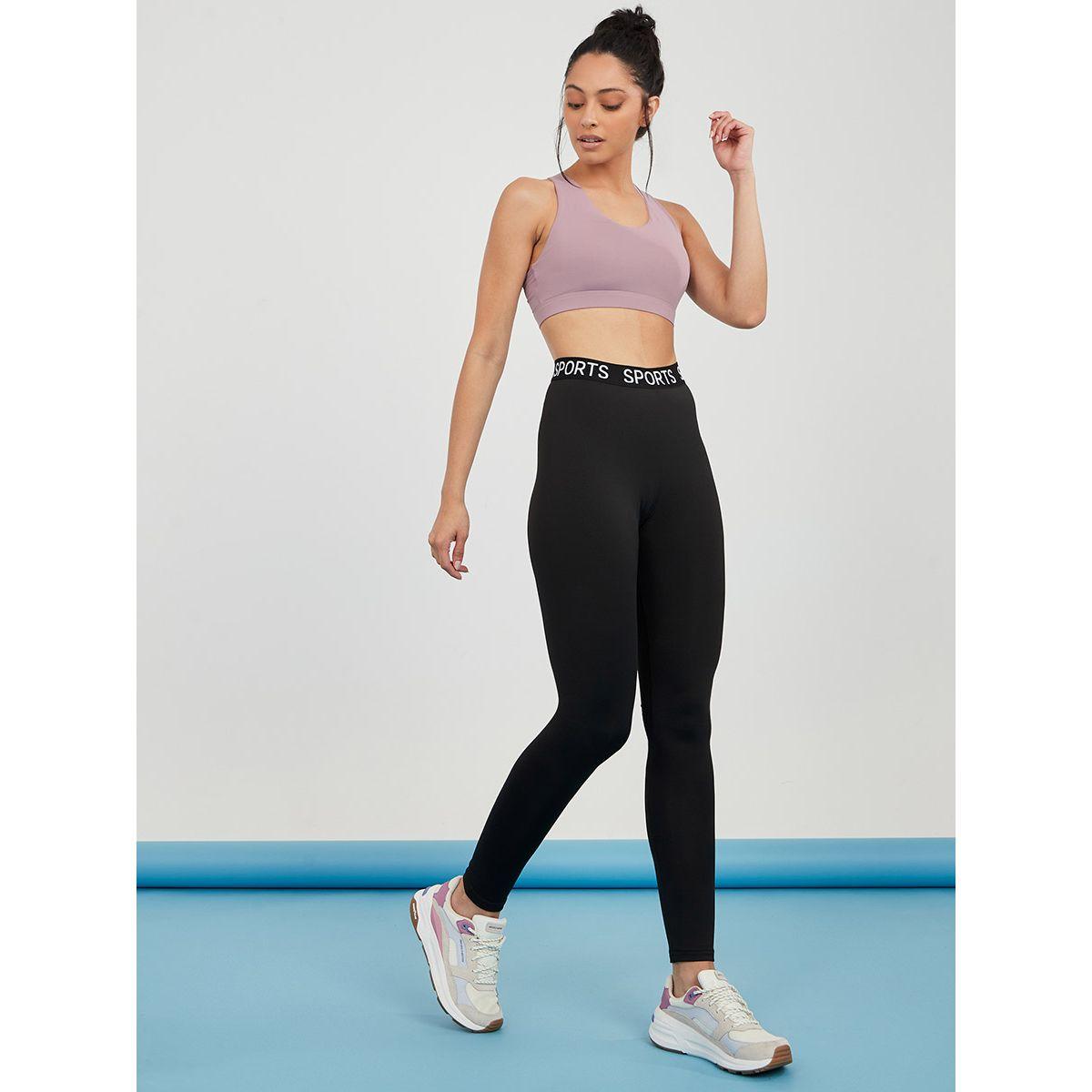 ليقنز رياضي بخصر مطبع بكتابة من ستايلي اكتيف-women-clothing-sportswearandactivewear-bottoms-image-2