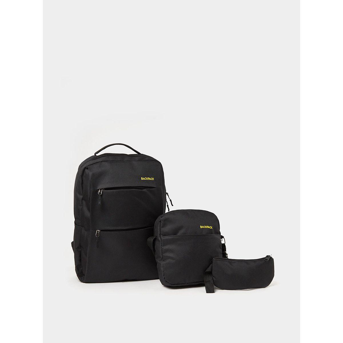 Styli Pack of 3 - Solid Backpack and Crossbody with Wallet-men-bags-image-1