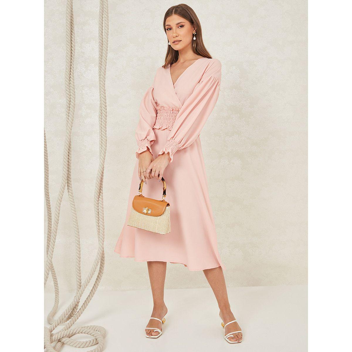 فستان ميدي باكمام بيشوب من ستايلي-women-clothing-dresses-image-2