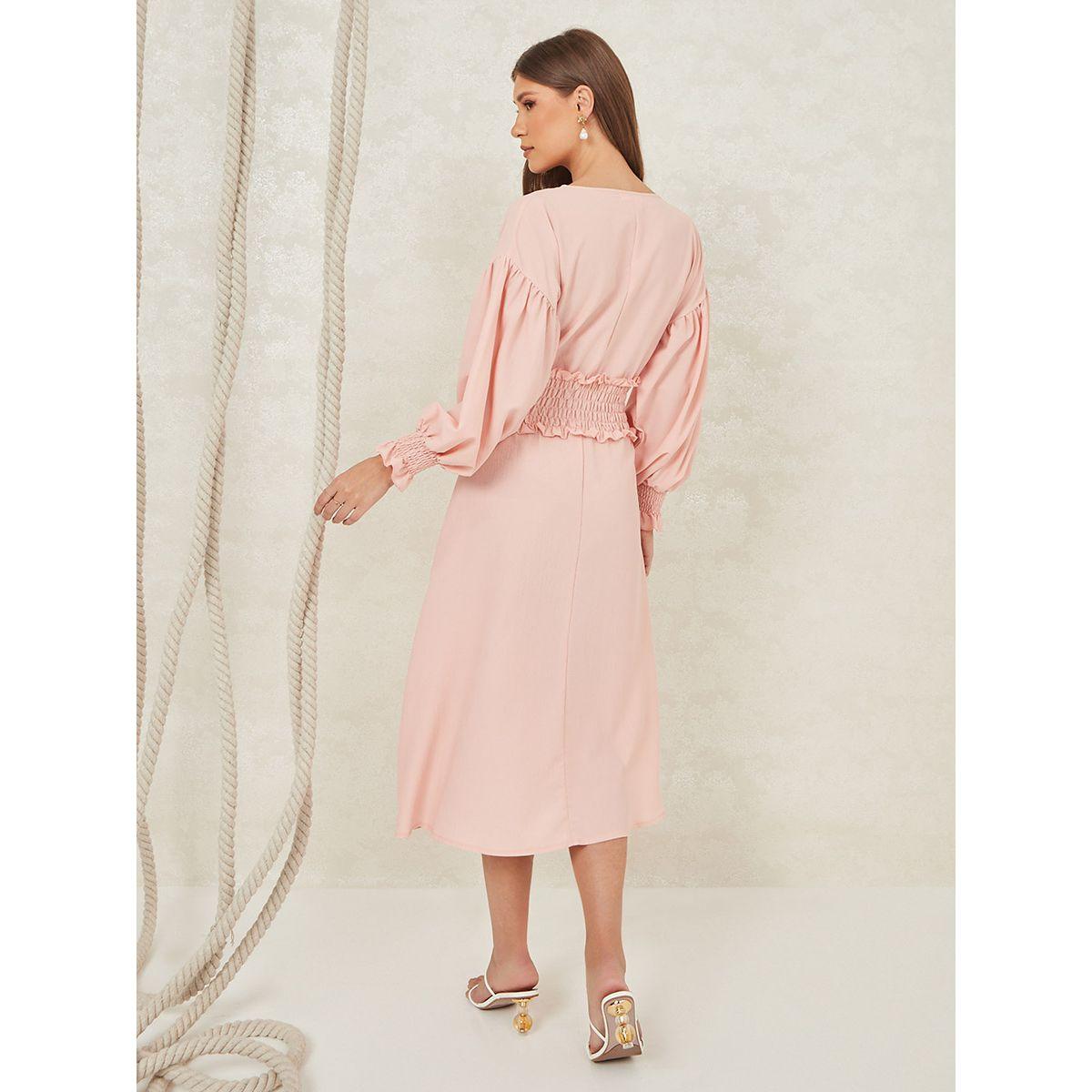 فستان ميدي باكمام بيشوب من ستايلي-women-clothing-dresses-image-4