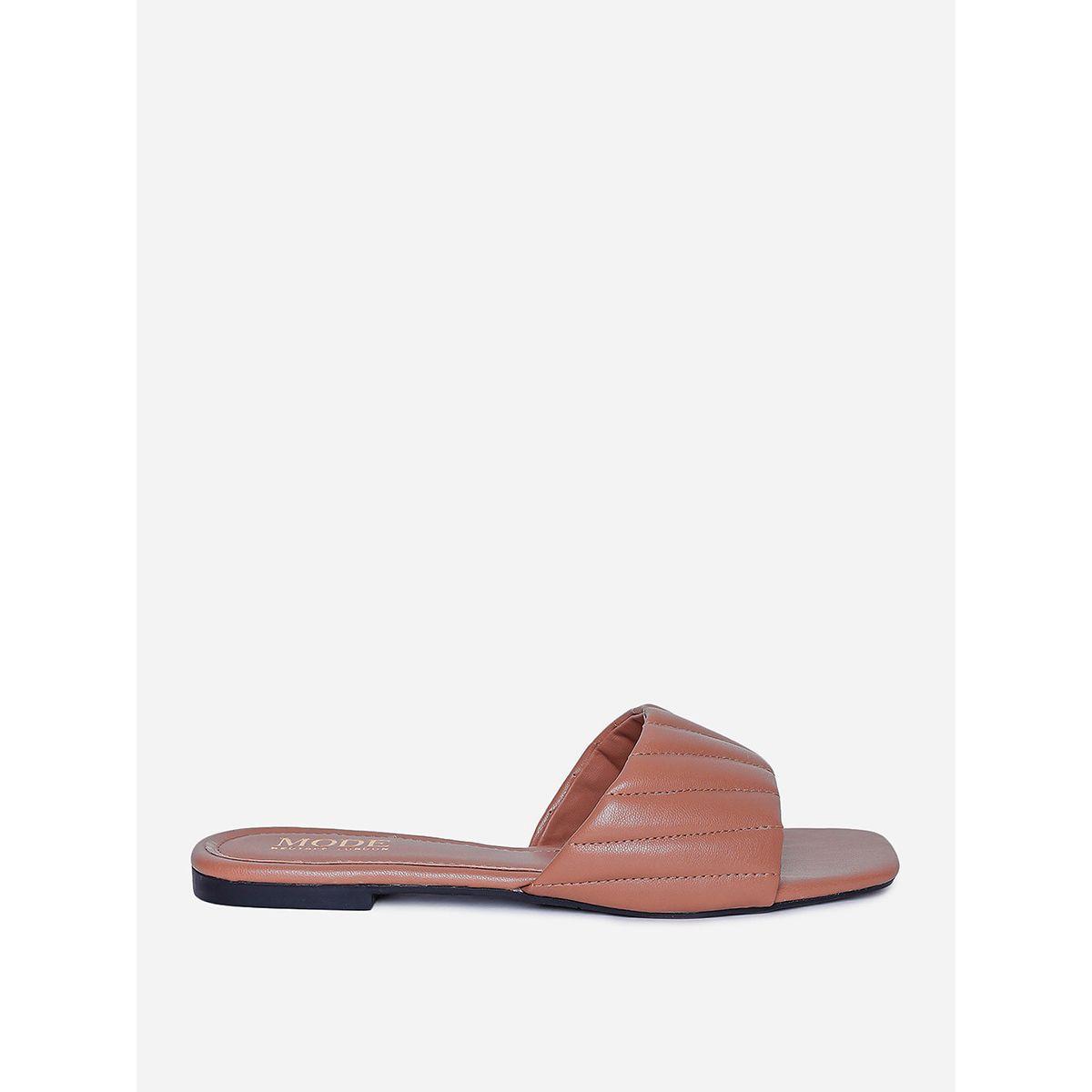 Quilted Detail Flat Sandals-women-shoes-sandals-flats-image-1