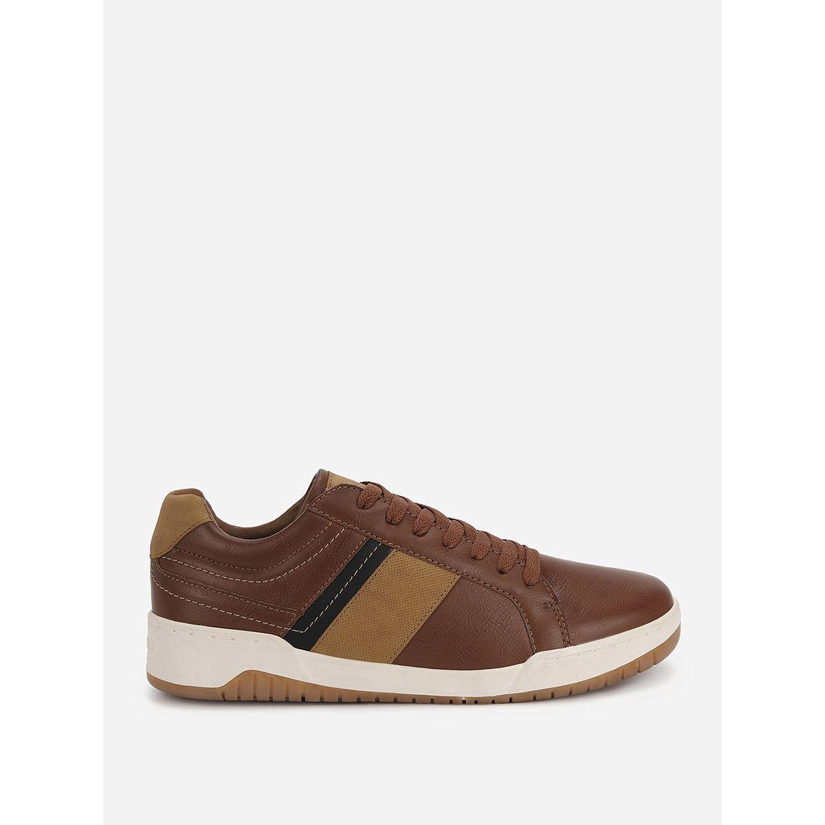 Stitch Detail Lace Up Sneakers-men-shoes-sneakers-image-1