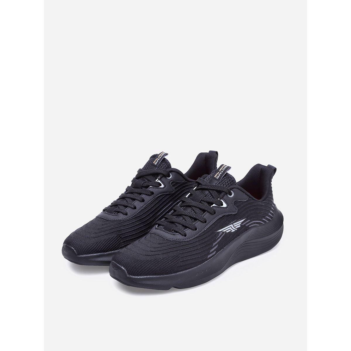 Lace Up Logo Detail Textured Trainers-sports-men-shoes-image-3