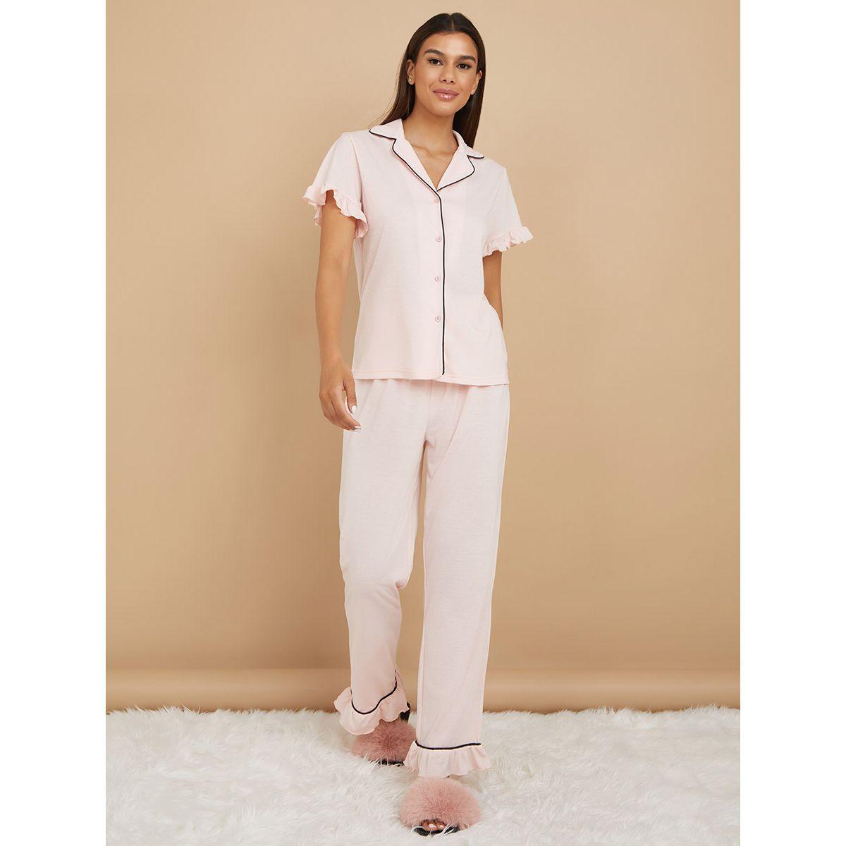طقم من ( بلوزة + بنطال )-women-clothing-nightwear-pyjamas-longsets-image-2