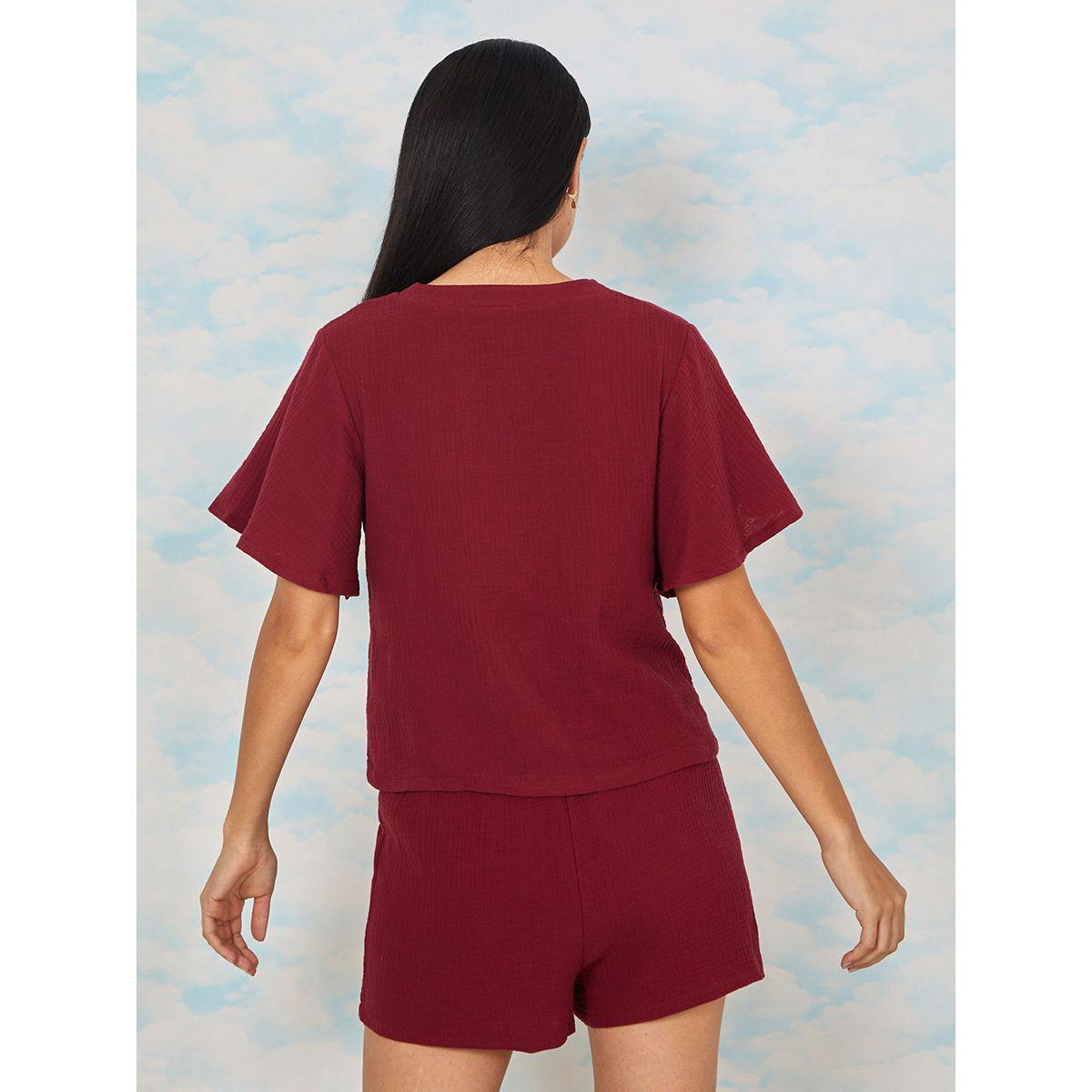 طقم بيجاما من ( شورت + بلوزة )-women-clothing-nightwear-pyjamas-shortsets-image-4
