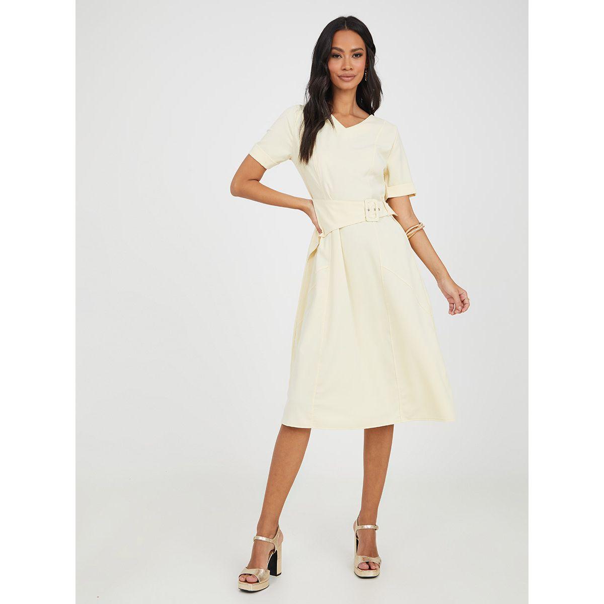 فستان ميدي باكمام قصيرة من ستايلي-women-clothing-dresses-image-1
