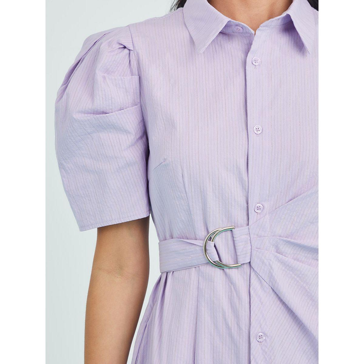 فستان ميدي باكمام قصيرة منفوشة من ستايلي-women-clothing-dresses-image-3