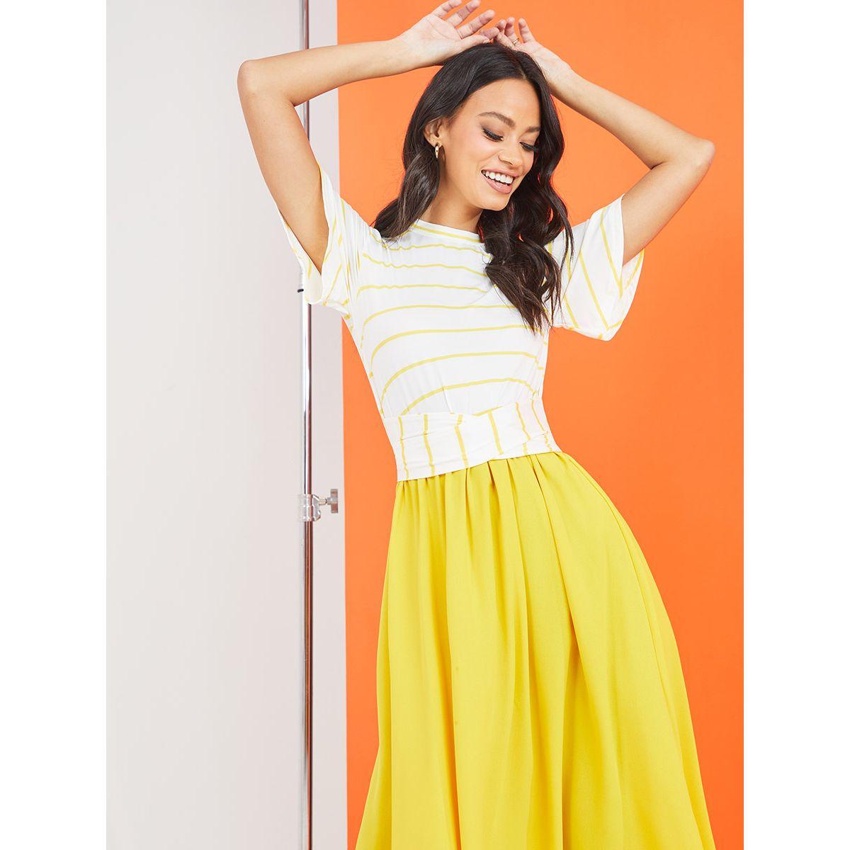 فستان ميدي باكمام قصيرة من ستايلي-women-clothing-dresses-image-2