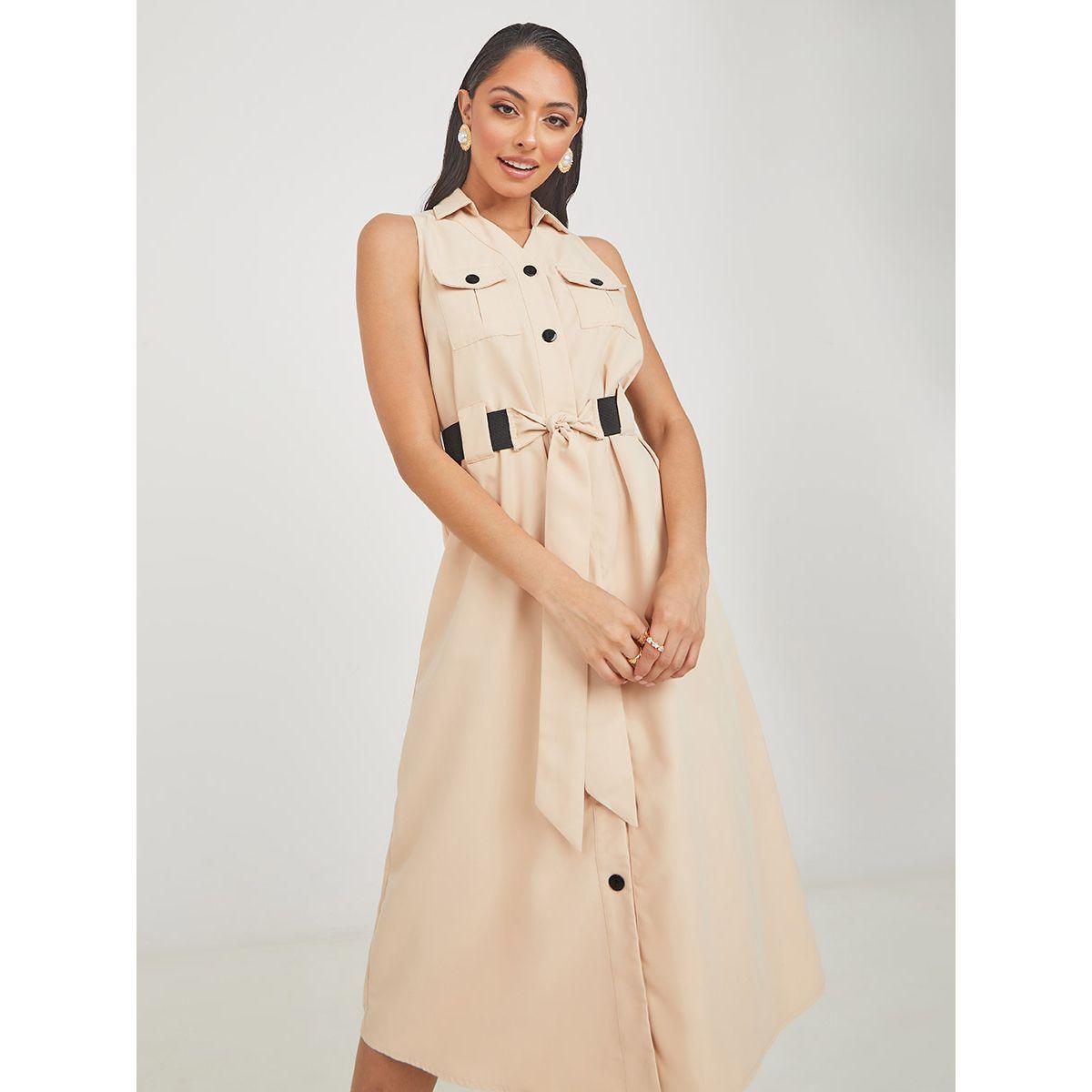 فستان ميدي بلا اكمام من ستايلي-women-clothing-dresses-image-2