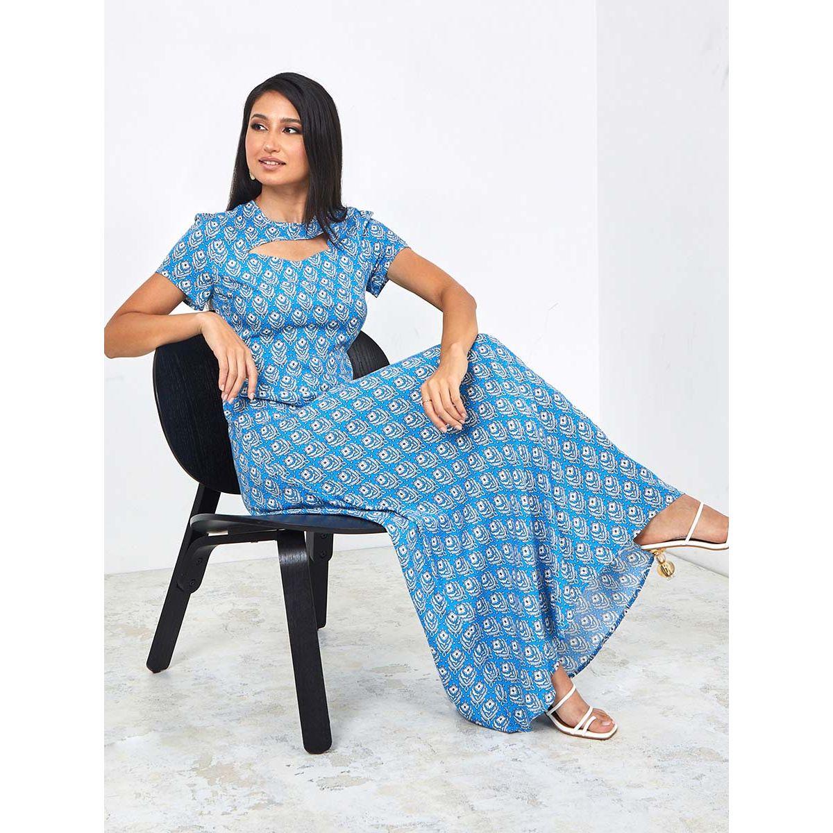 فستان طويل باكمام قصيرة-women-clothing-dresses-image-1