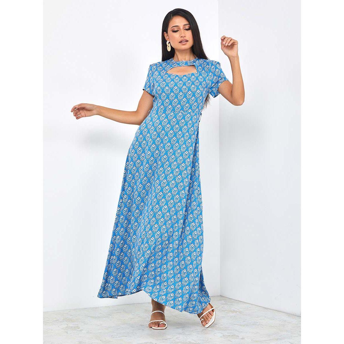 فستان طويل باكمام قصيرة-women-clothing-dresses-image-2