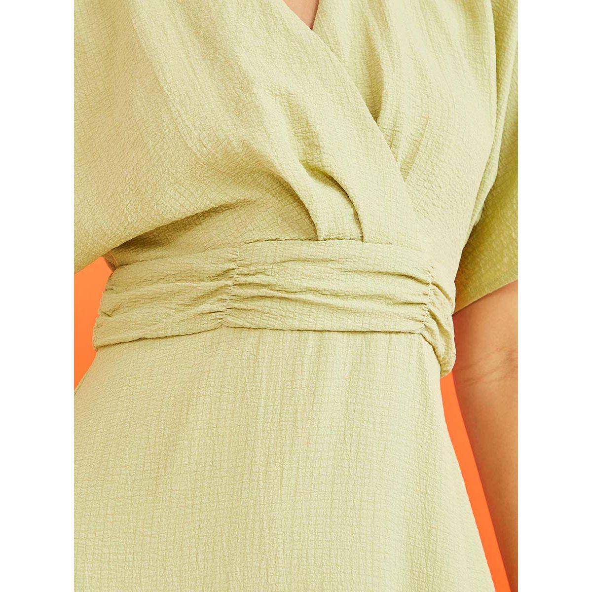 Styli Short Sleeves Wrap Front Textured A-Line Maxi Dress-women-clothing-dresses-image-3